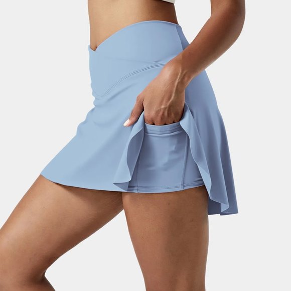 Halara Everyday Cloudful Air Crossover 2-in-1 Tennis Skirt in Chambray Blue L - Picture 3 of 9